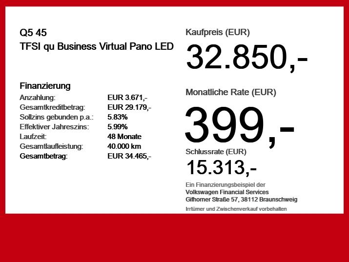 Audi Q5 45 TFSI qu Business Virtual Pano LED, миниатюра 6