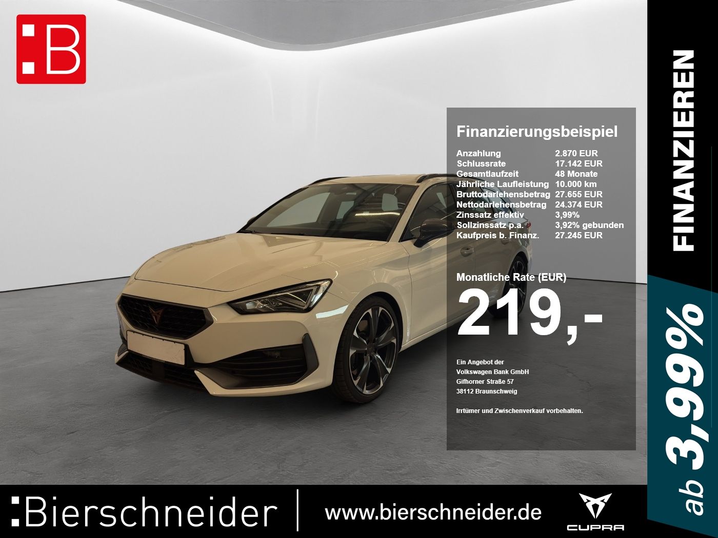 Cupra Leon SP 2.0 TSI DSG VZ LED+NAVI+19+SHZ+GRA