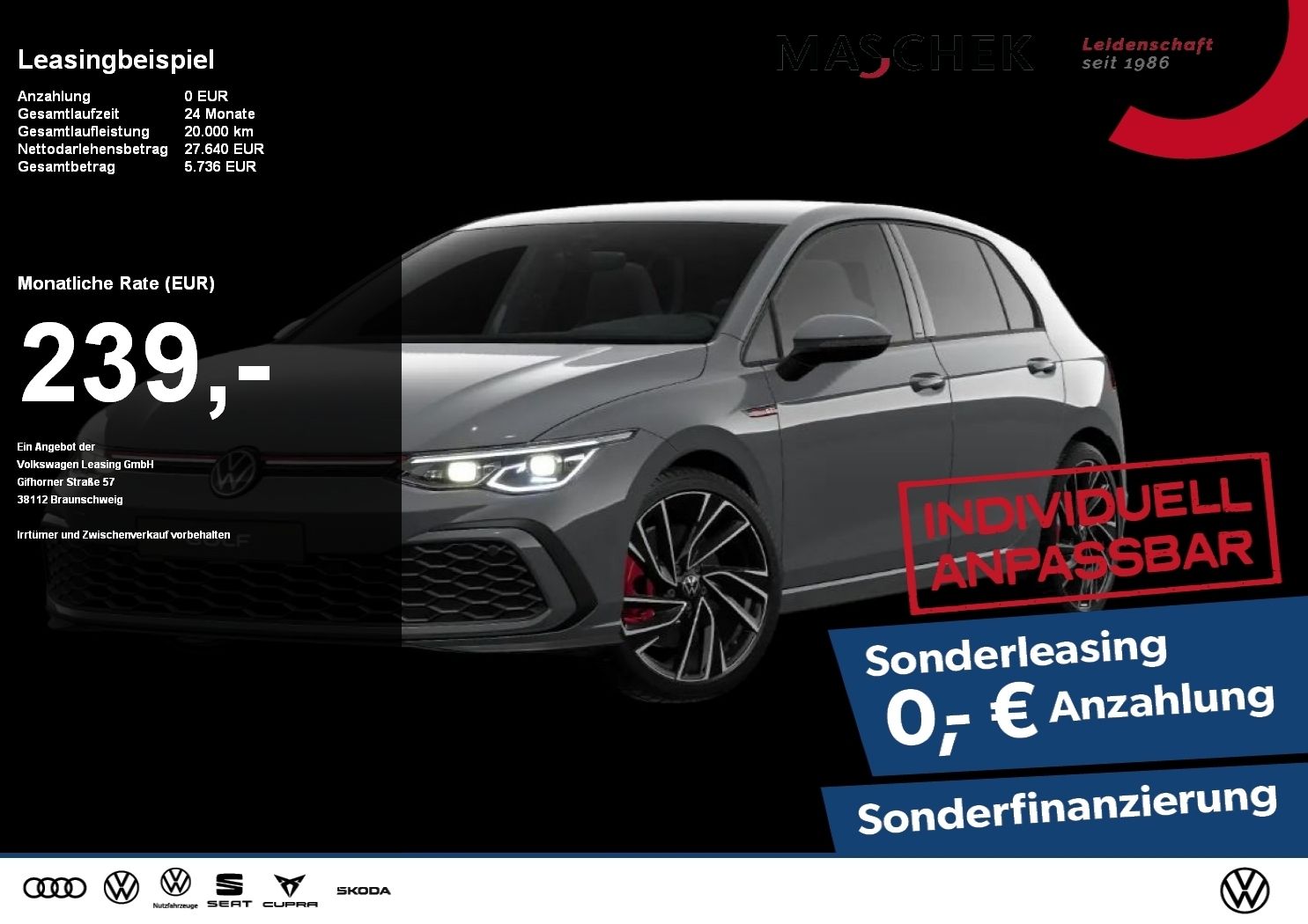 Volkswagen Golf GTI *Sonderleasing 239.- 24M/10.000km* AUT