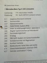 Mercedes-Benz C 230 6-Zylinder, 1. Hand, Garagenwagen - Mercedes-Benz 230: Limousine