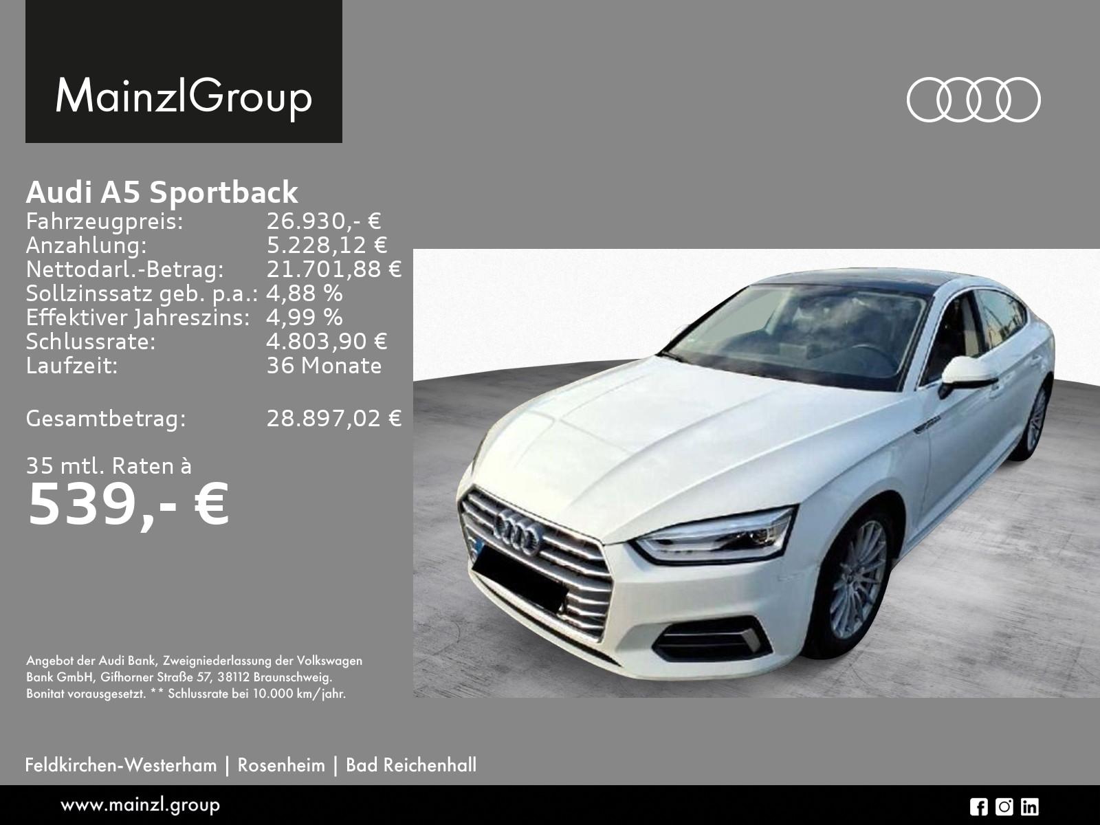 Audi A5 Sportback 45 TFSI quattro S tronic AHK Pano