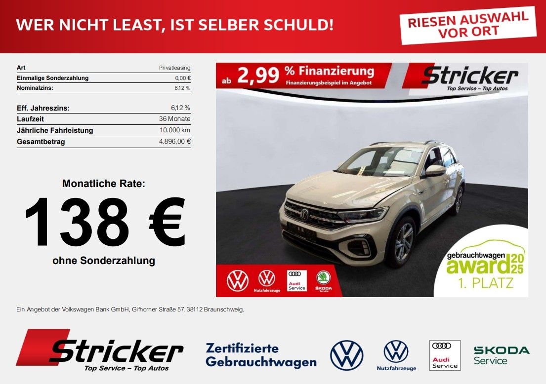 Volkswagen T-Roc R-Line 1.0TSI 139,-ohne Anzahlung ACC App-