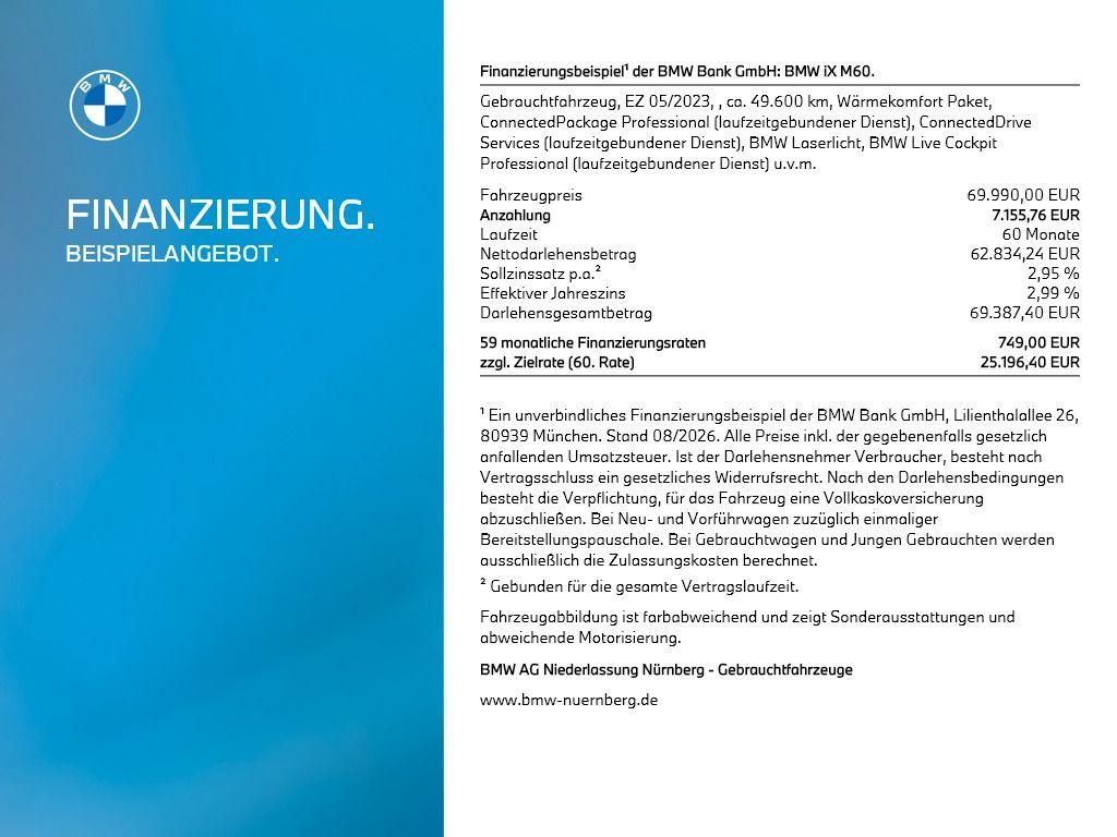 BMW iX M60 *AHK*Panorama*Sitzbelüftung*Laserlicht foto 3