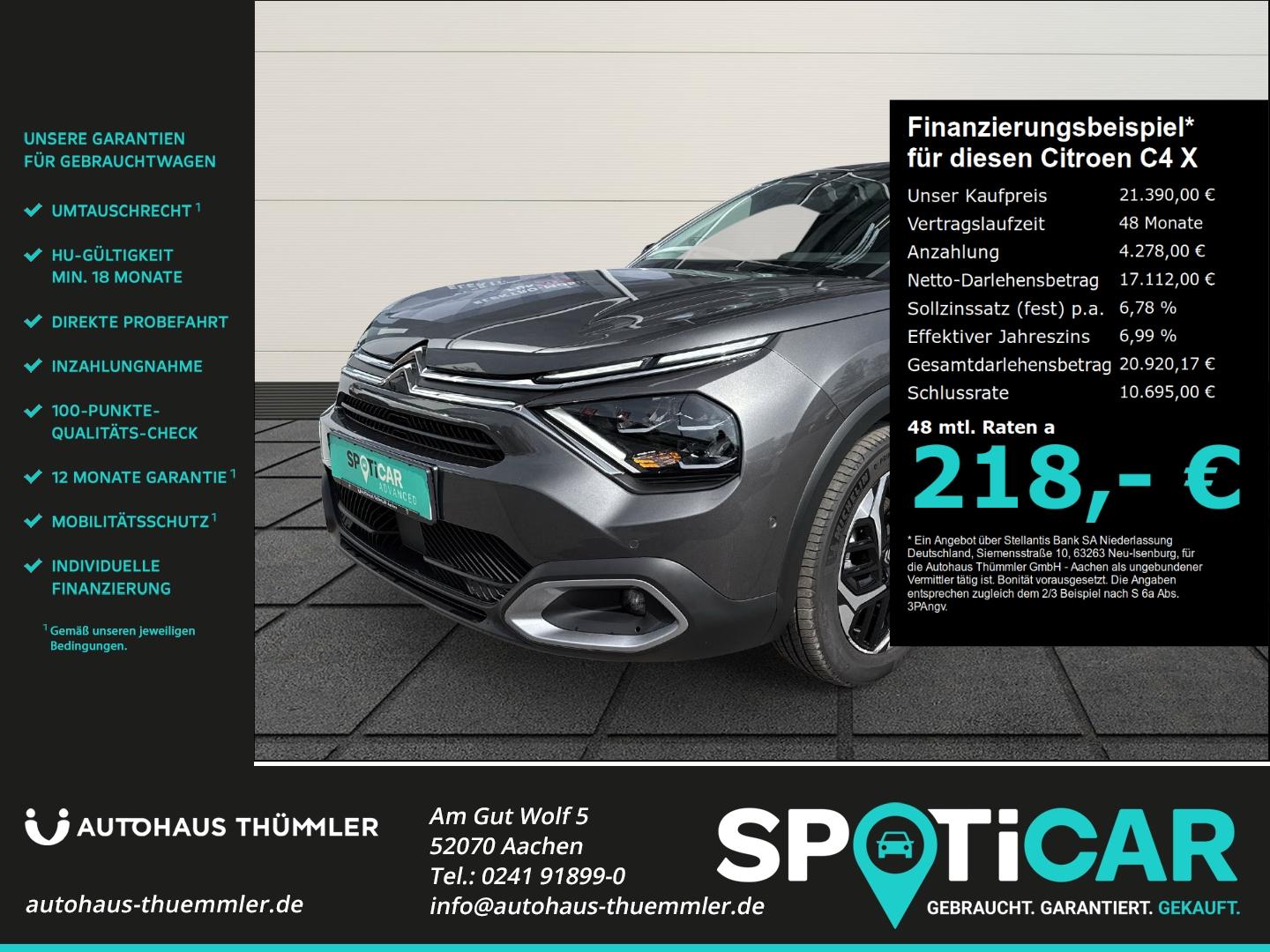 Citroën C4 X Max 1.2 PureTech 130 EU6d HUD Navi Digitale
