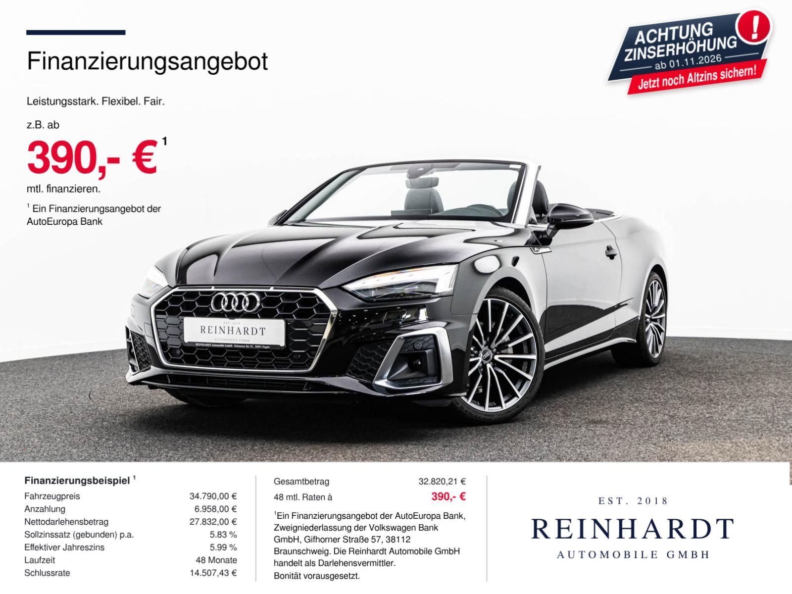 Audi A5 CABRIOLET 40TFSi 2x S LINE LASER ACC KAMERA foto 1