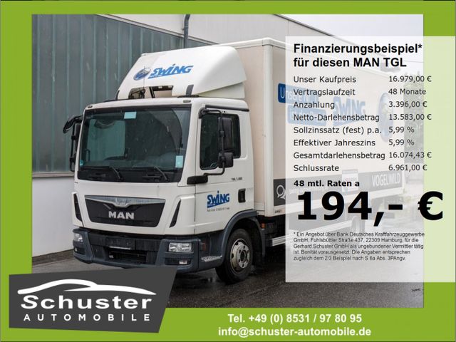 MAN TGL 7.180 4x2 BB Koffer LBW Klima Dachspoiler Sp