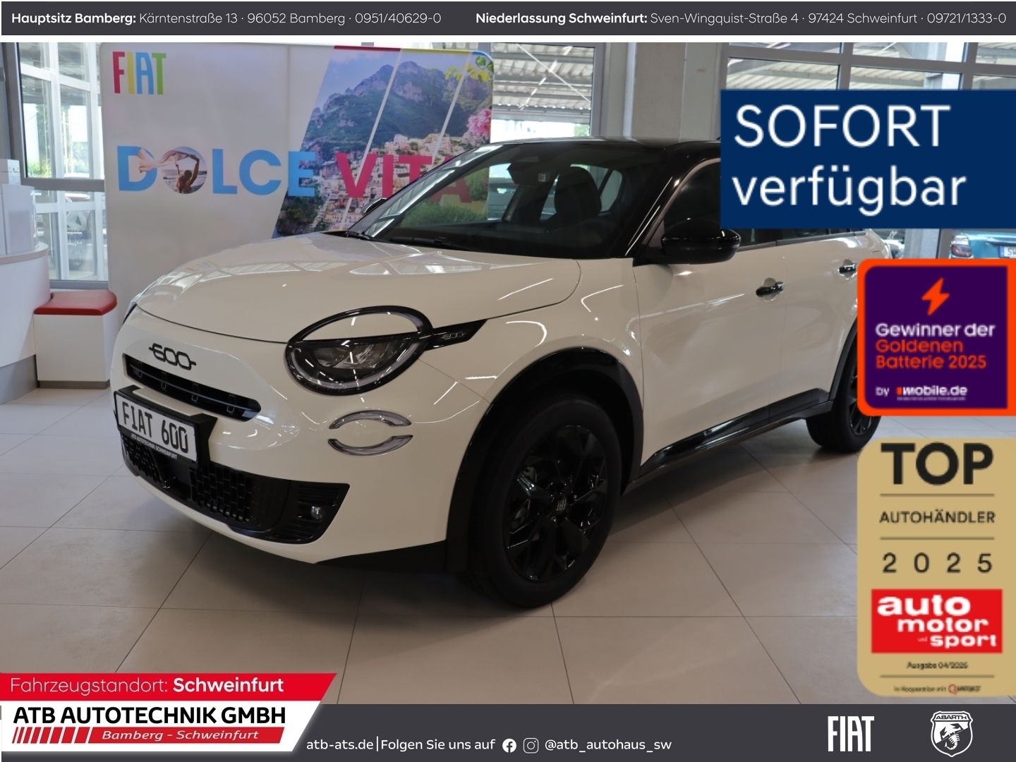 Fahrzeugabbildung Fiat 600 Street 1.2l 100PS M/T LED Apple CarPlay Klim