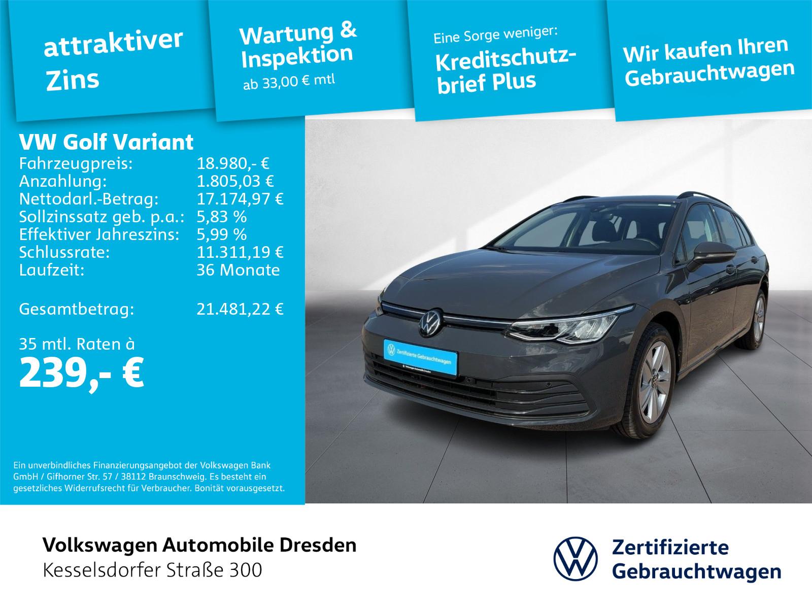 Volkswagen Golf VIII Variant 2.0 TDI Life LED Navi PDC Sitz, миниатюра 2