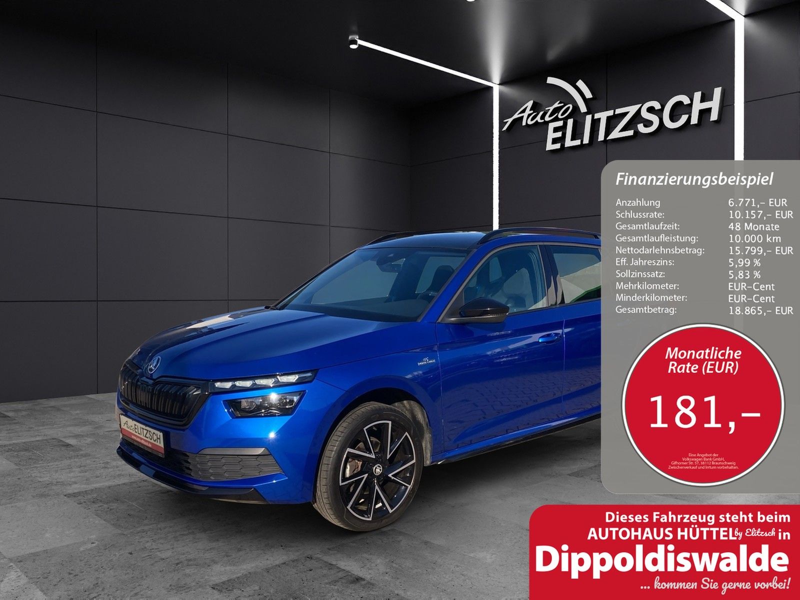 Fahrzeugabbildung SKODA Kamiq TSI Monte Carlo LED AHK Navi AID Pano ACC