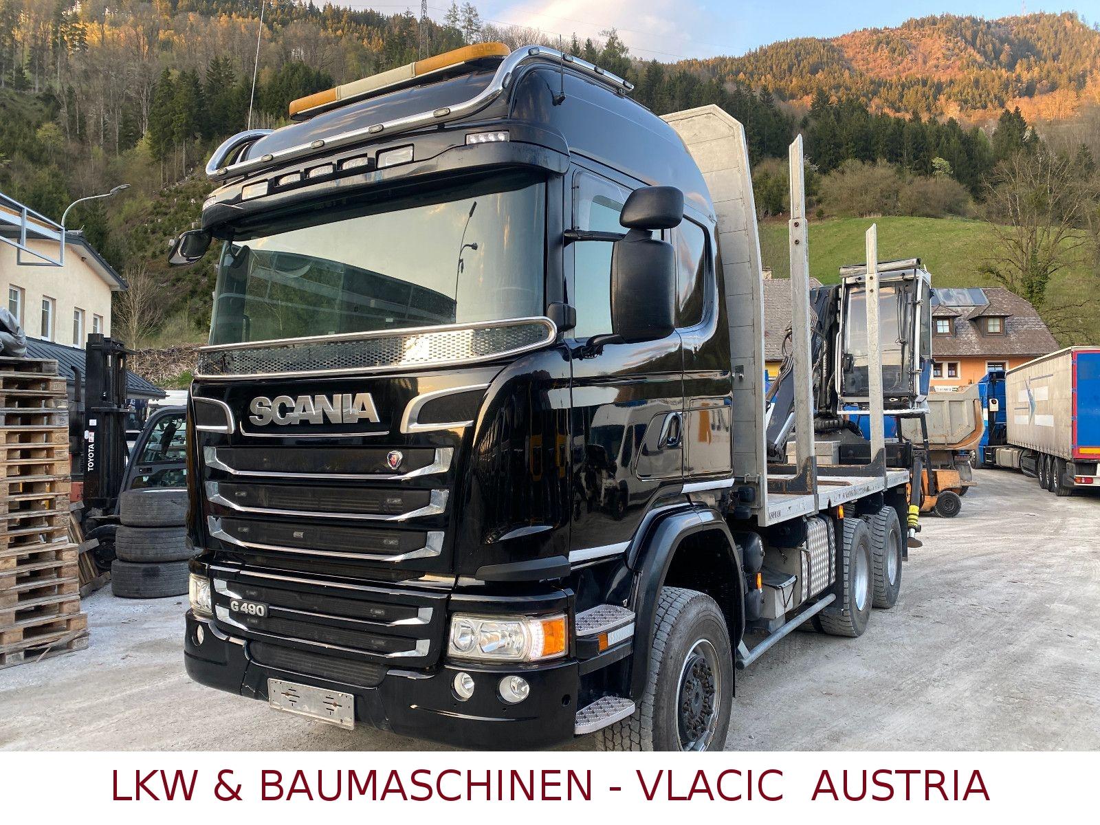Scania G 490 6X6 Blatt/Blatt mit Kran PENZ