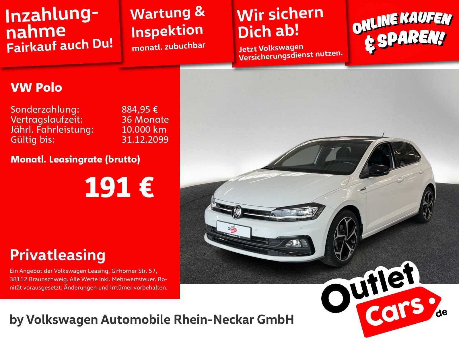Volkswagen Polo 1.0 TSI R-Line LED Automatik Sportpaket uvm