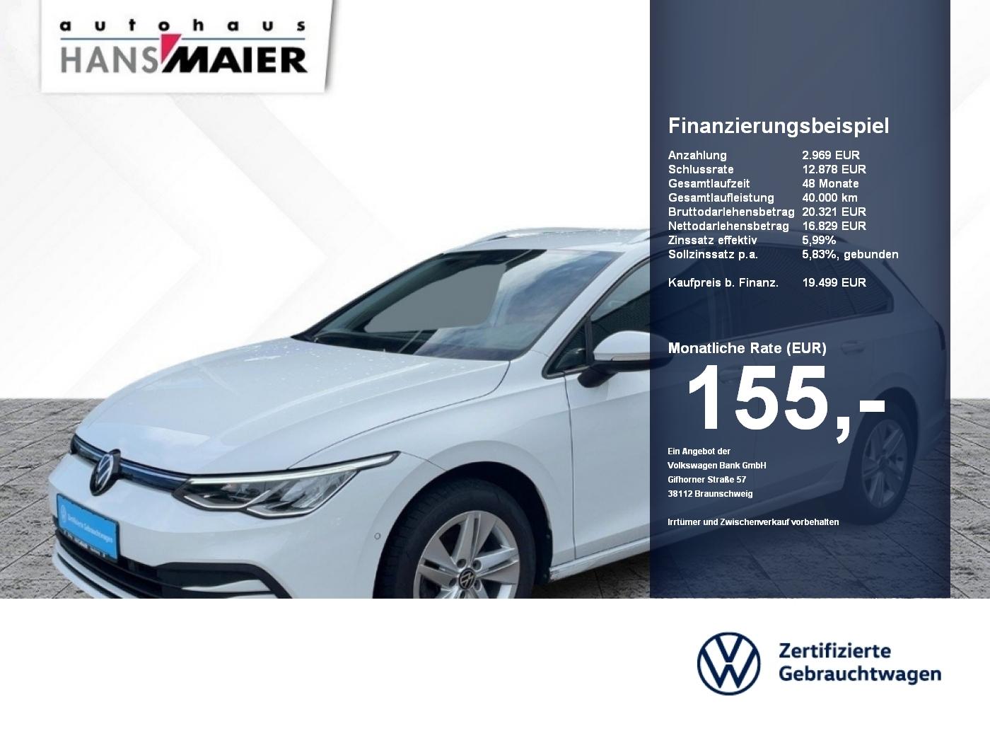 Volkswagen Golf 8 Var. Life eTSI DSG Navi AHK Kam ACC LED
