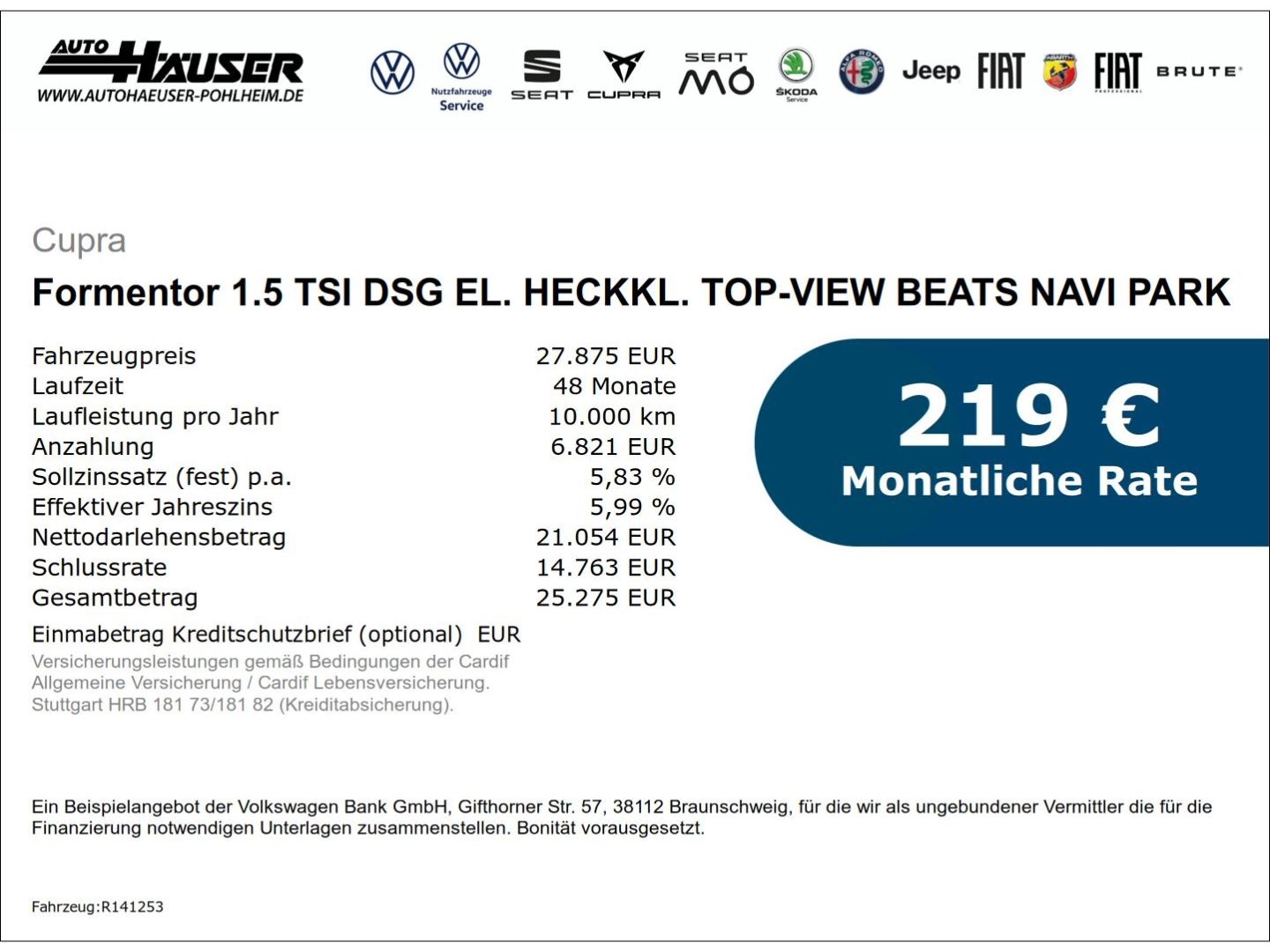 Cupra Formentor 1.5 TSI DSG EL. HECKKL. TOP-VIEW BEATS imagem 2