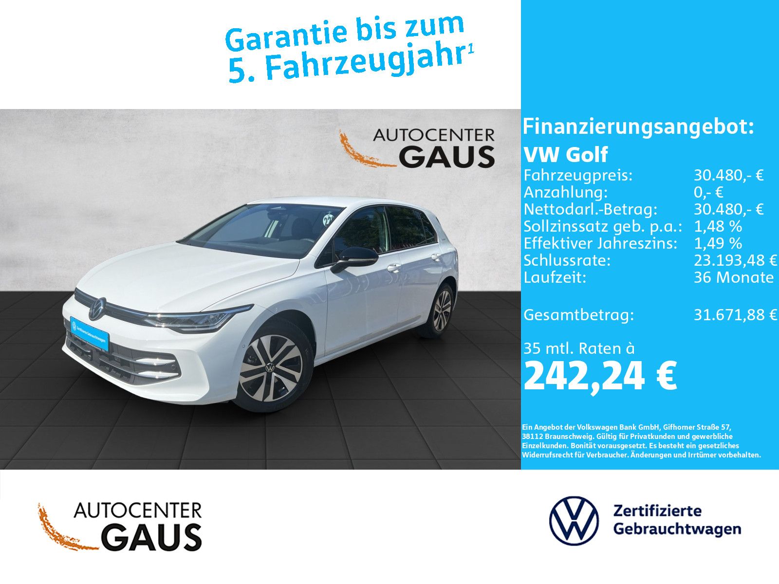 Golf VIII Energy 1.5 eTSI DSG Navi*LED*Kamera