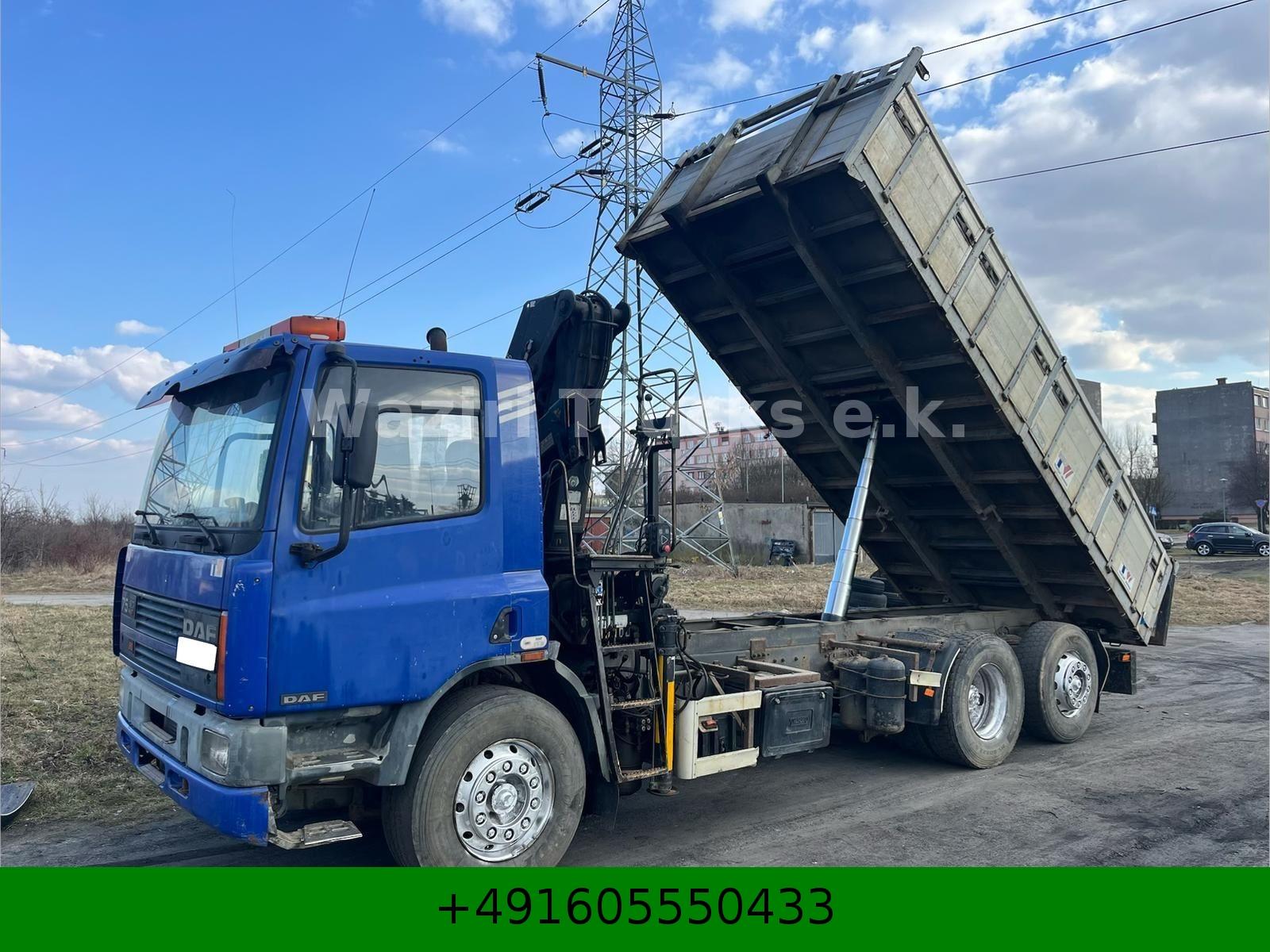 DAF Ati75 270 tipper+Crane Hiab 6000kg Manual 6x2