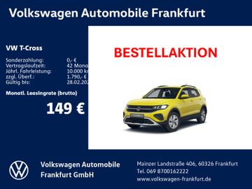 Volkswagen Leasingangebot: Volkswagen T-Cross Life 1.0 l TSI OPF 70 kW (95 PS) 5-Gang