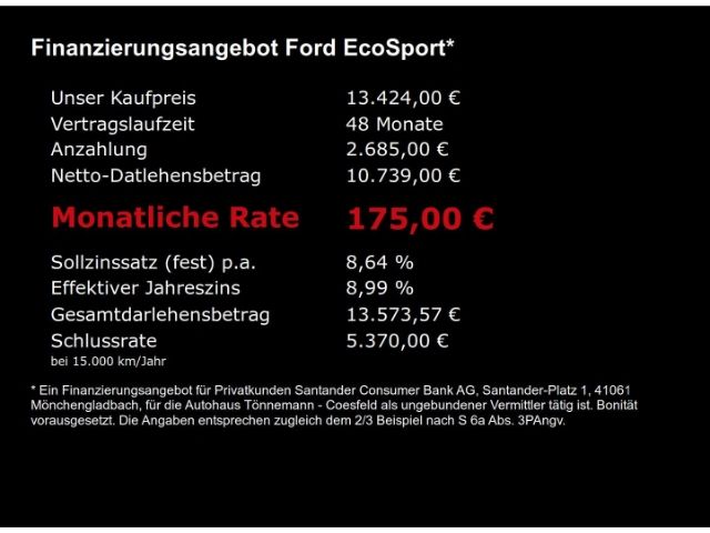 EcoSport ECO BOOST TITANIUM+AHK+NAVI+SITZ- u LEN