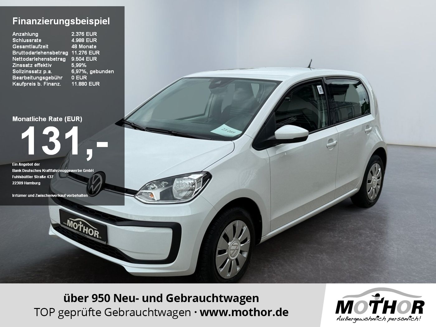 VW up! move up! 1.0 5Türer Tempomat Rückfahrkamera