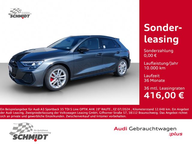 Audi A3 Sportback 35 TDI S Line OPTIK  AHK 19" RAUTE