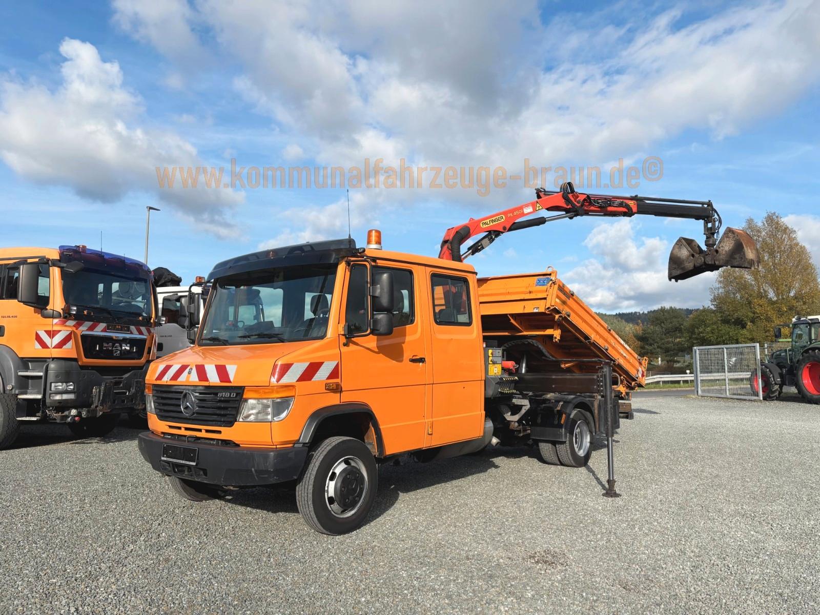 Mercedes-Benz Vario 818 DoKa Meiller*Palfinger Kran*AHK*88 Tkm