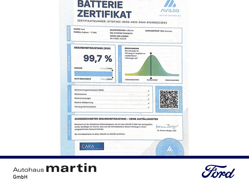 Fahrzeugabbildung Ford Explorer RWD Extended Range 77KWh ACC 360° HUD