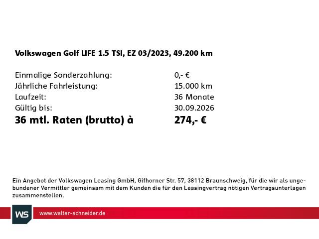 Volkswagen Golf VIII 1.5 TSI Life Navi LED ACC