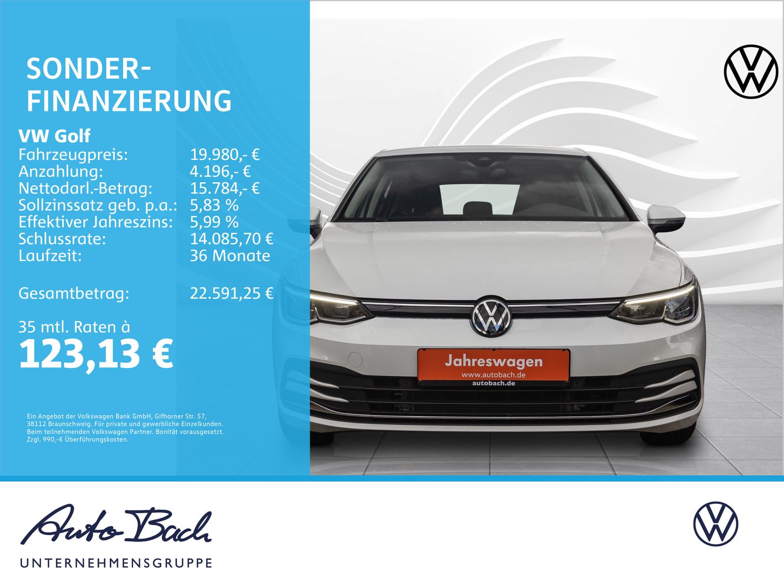 Volkswagen Golf VIII 1.5 eTSI "ACTIVE" DSG Navi LED Digital, миниатюра 18