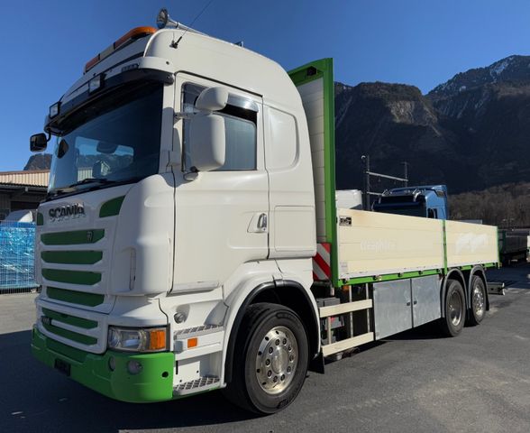 Scania R480 LB 6x2, E6, Pritsche mit Krankonsole