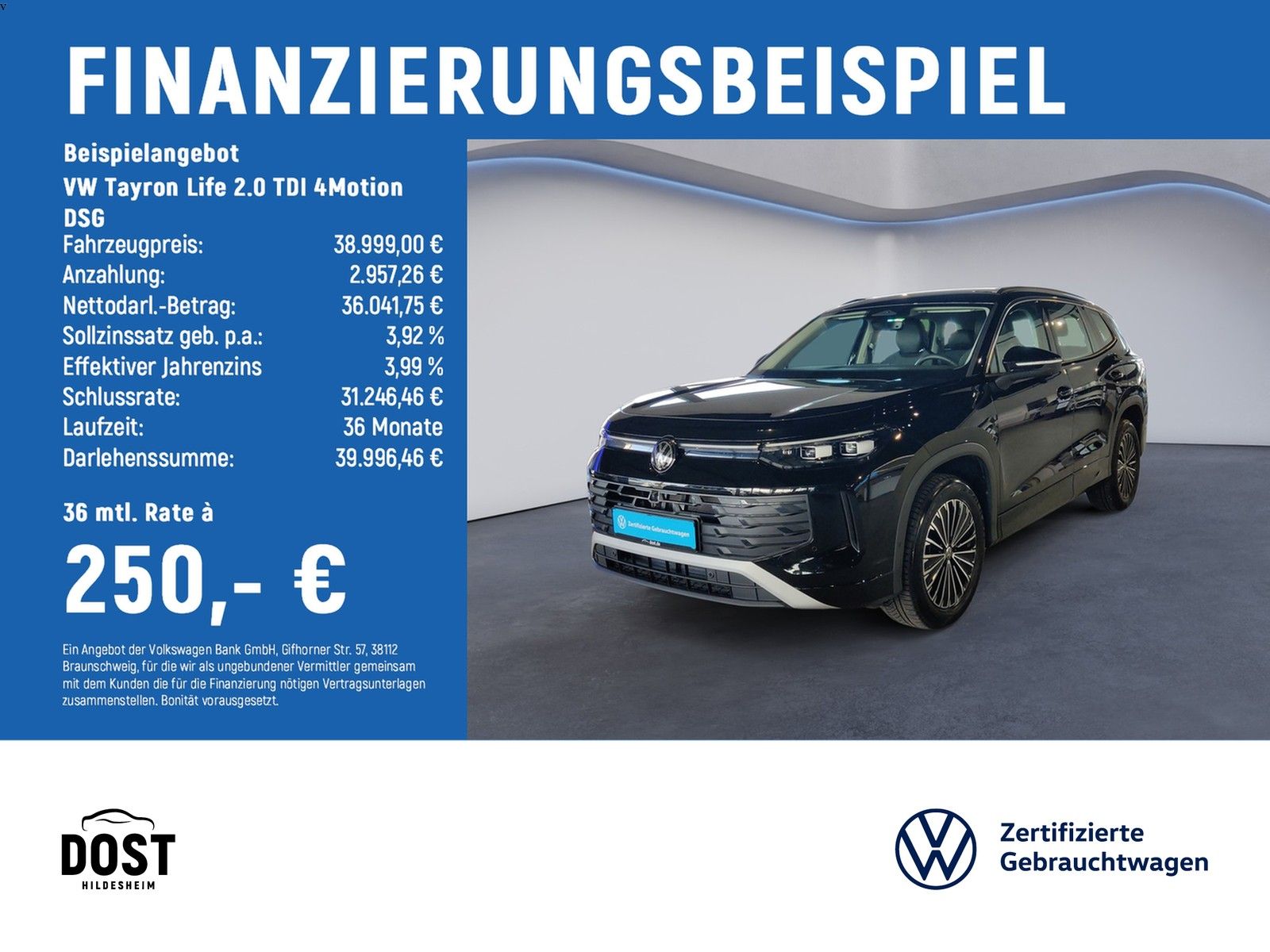 Volkswagen Tayron Life 2.0 TDI 4Motion DSG AHK+DAB+MATRIX L