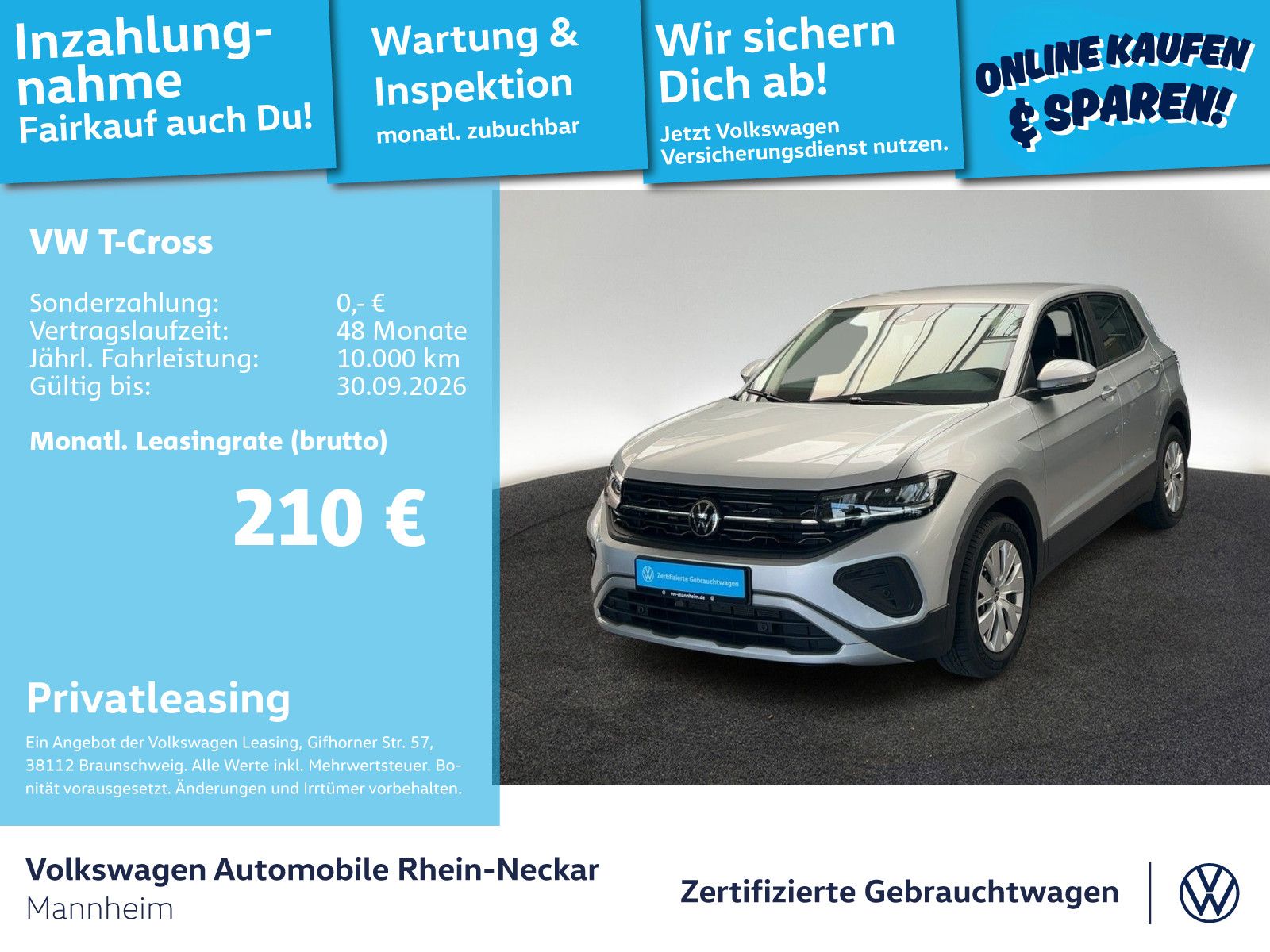 Volkswagen T-Cross 1.0 TSI GAR 2030 PDC LED Klima uvm