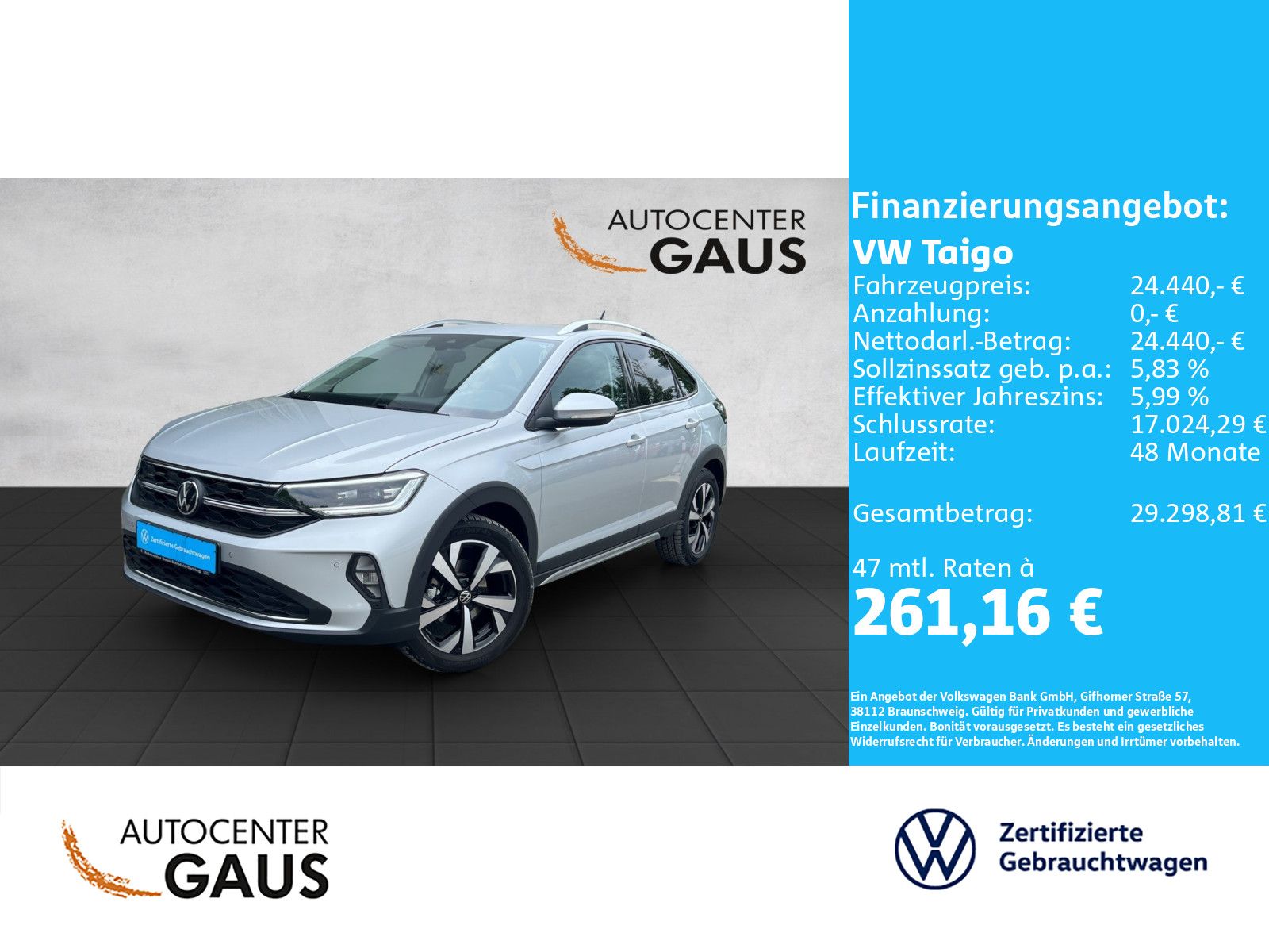 Taigo Style 1.0 TSI DSG Navi*Matrix*CarPlay*LED