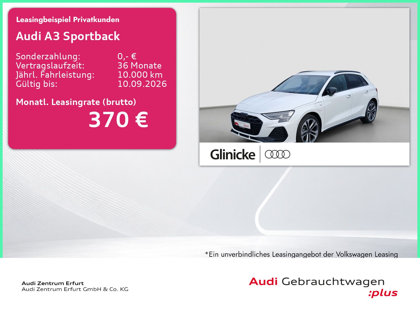Audi A3 Sportback TFSI e S-tronic S line Matrix Stand