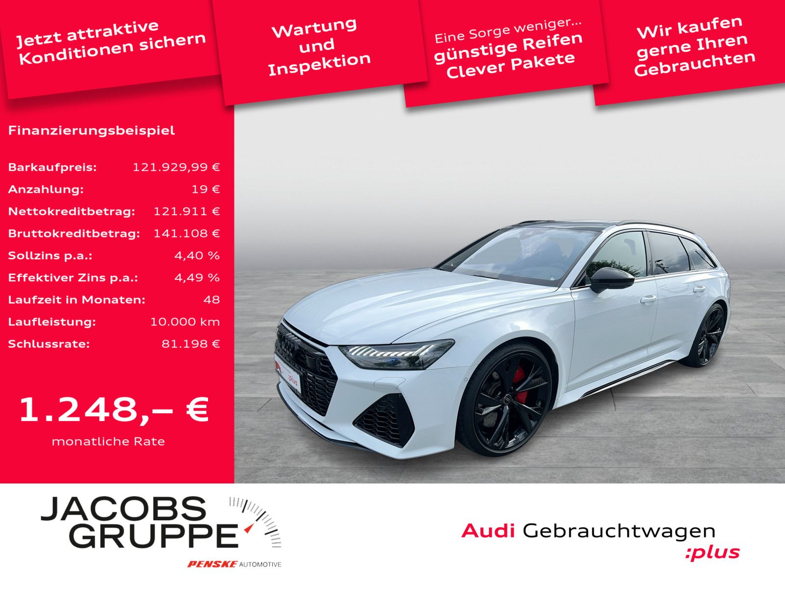 AUDI RS6 performance B+O Advanced/RS-AGA/Pano/Laser/3