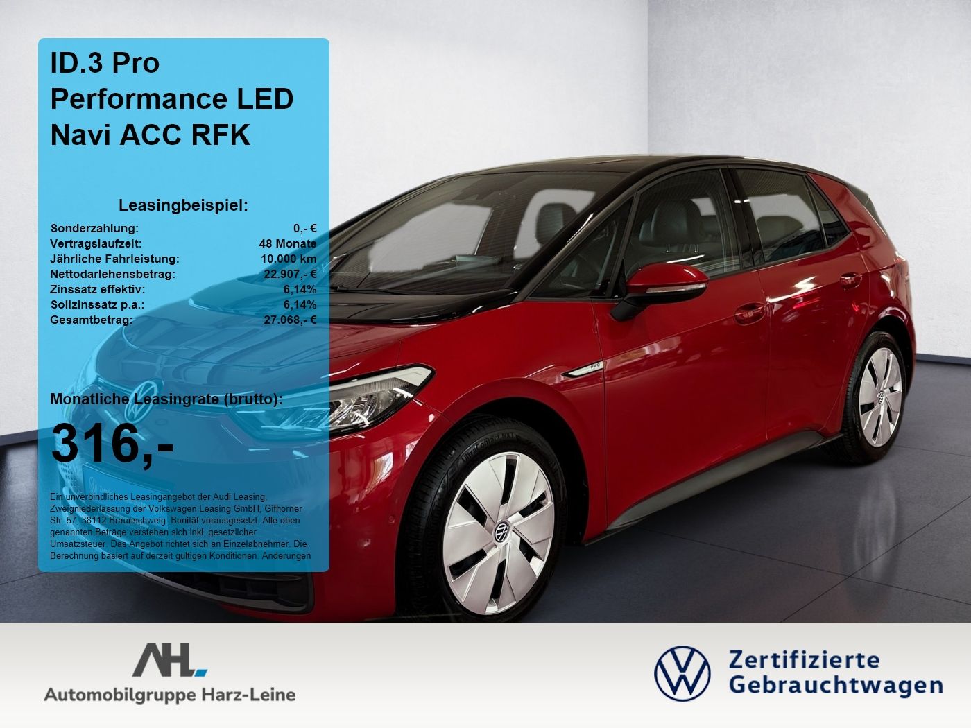 Volkswagen ID.3 Pro Performance LED Navi ACC RFK 2xKlima
