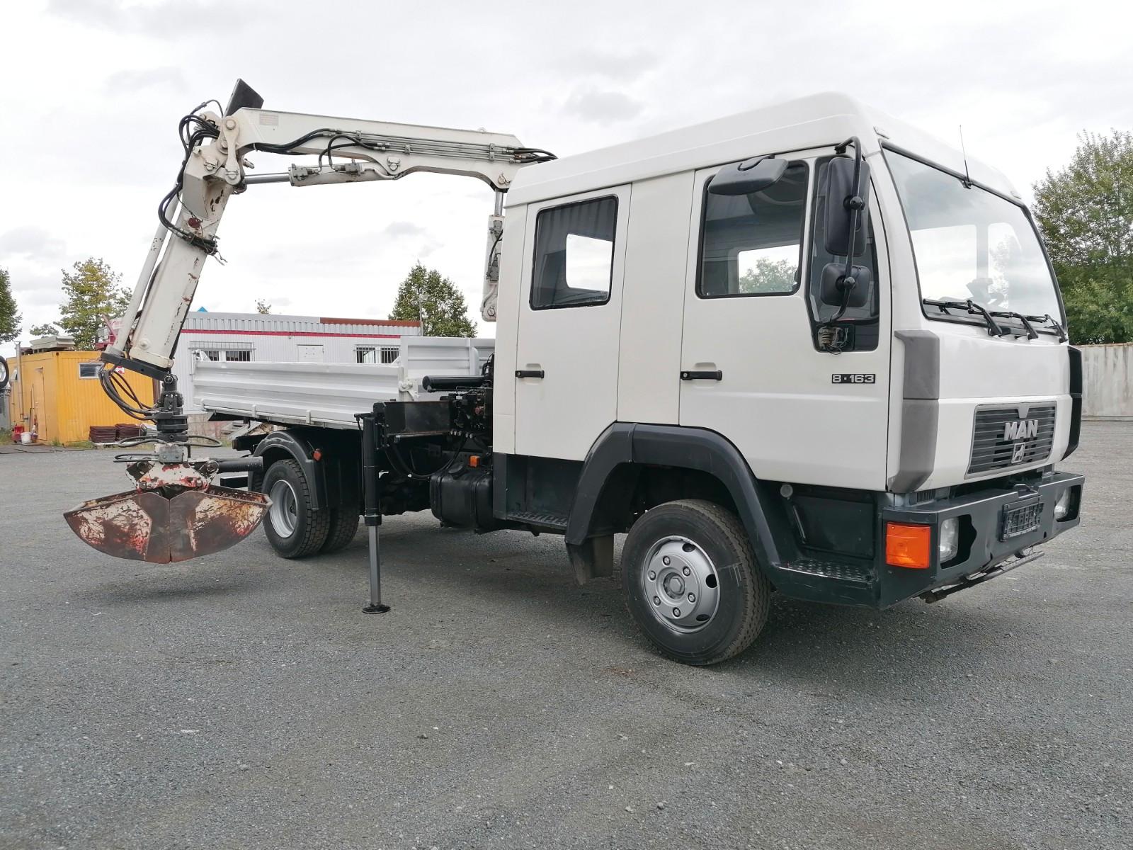 MAN 8.163 L2000, Kipper m. Kran, Orgi.206000 Km !!