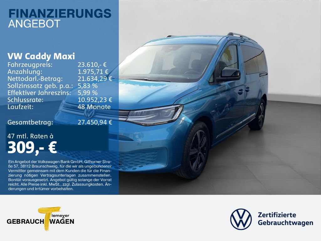 Caddy Maxi 2.0 TDI STYLE 7 Sitze Navi AHK PDC KA