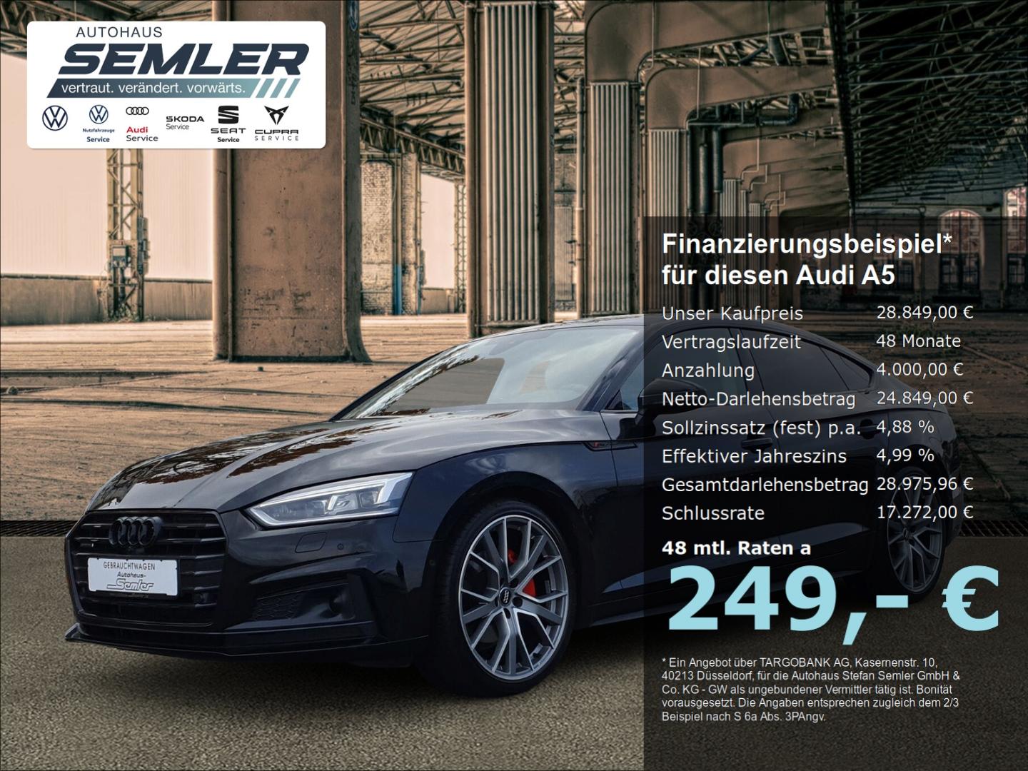 Audi A5 Sportback 40 TDI quatt S-Line 20'' HUD MATRIX