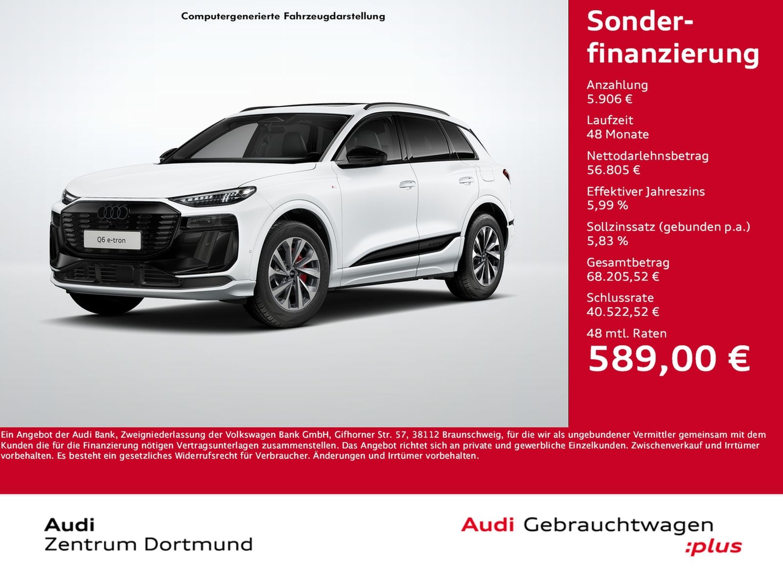 Audi Q6 e-tron performance S LINE BUSINESS PANO B&O imagem 2