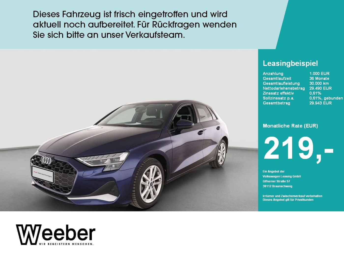 Audi A3 Sportback advanced *LED*KAMERA*VORB. AHK*APP