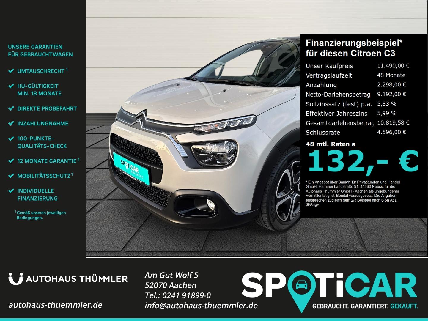 Citroën C3 BlueHDi 100 S&S FEEL PACK Navi LED Apple CarP