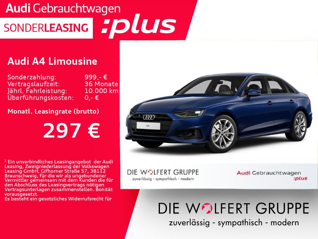 Audi A4 Limousine advanced 40 TDI S tronic RFK+NAVI