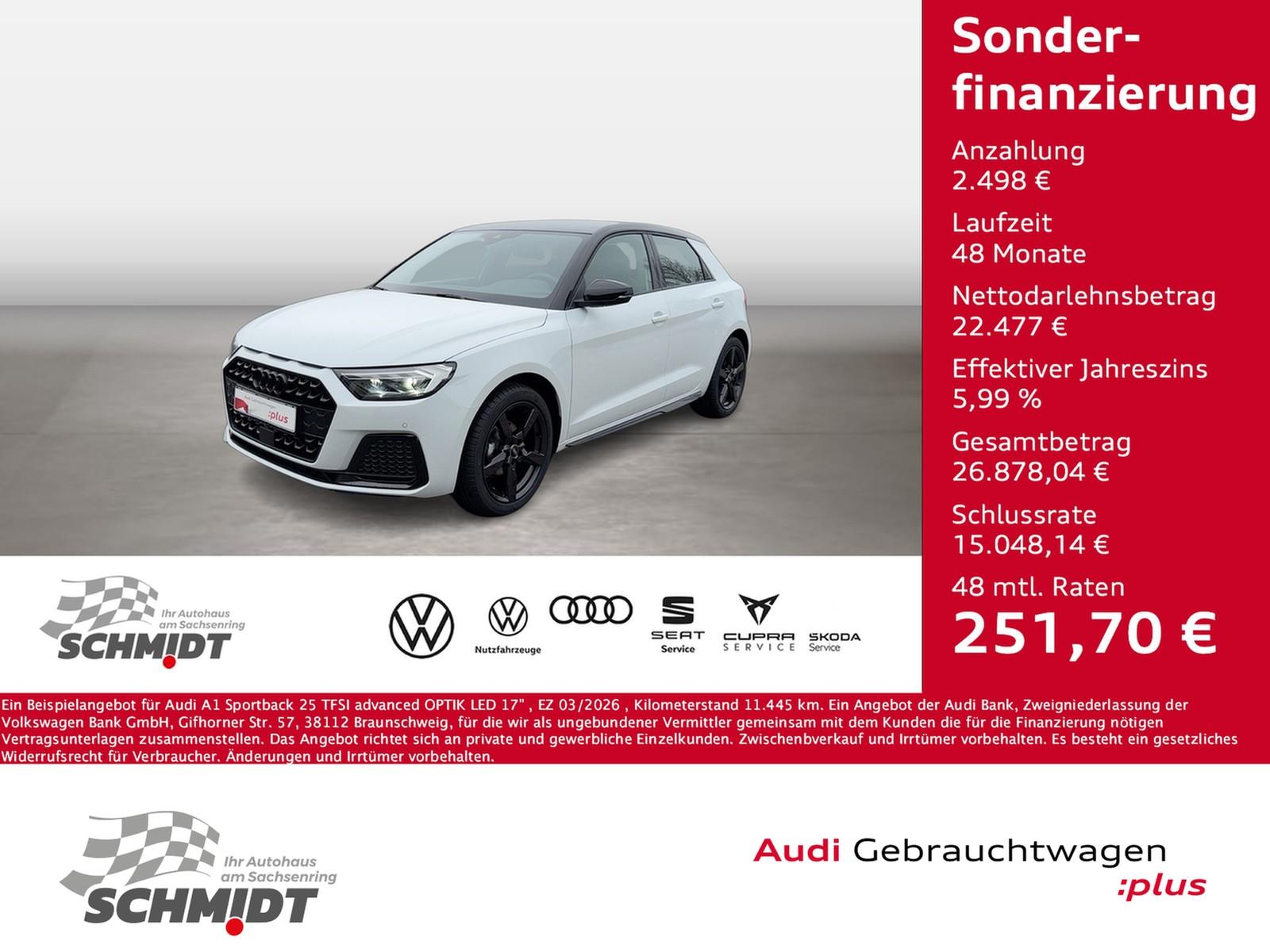 Audi A1 Sportback 25 TFSI advanced OPTIK LED 17", миниатюра 2