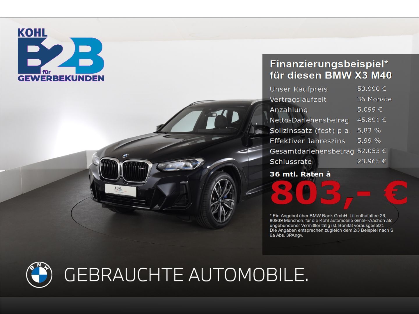 BMW X3 M40 d Harman Kardon **nur an Gewerbekunden**