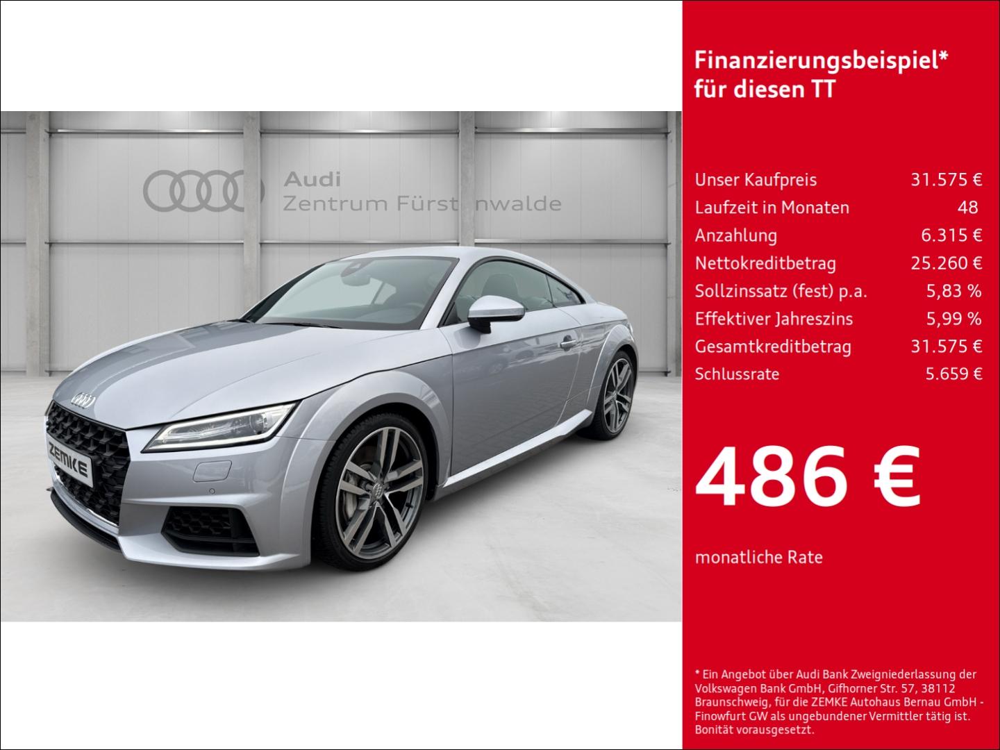 Audi TT Coupe 45 TFSI S-tronic quattro Navi Digitales
