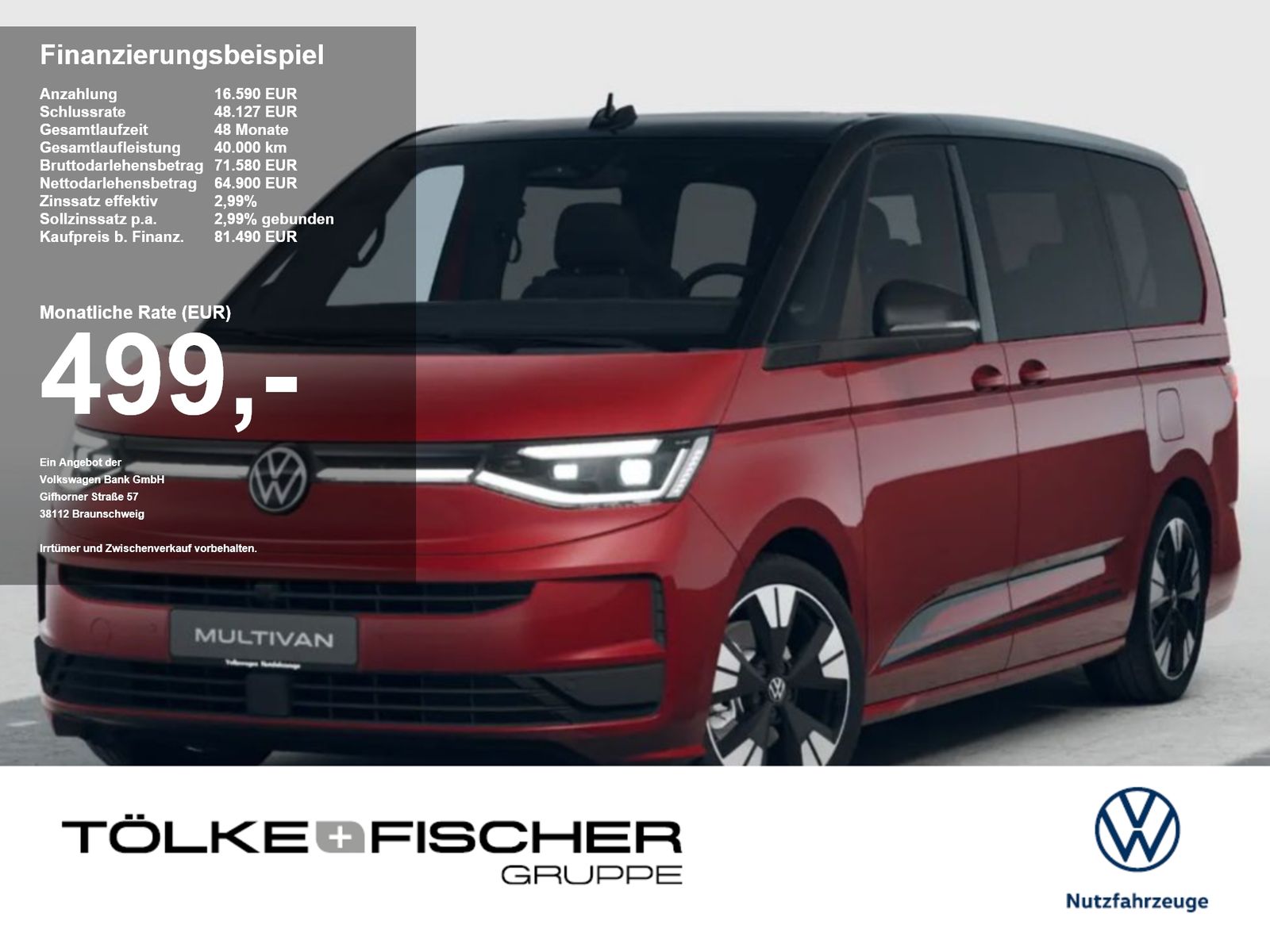 Volkswagen T7 Multivan Life Edition LÜ 110kW Mod27 DCC ACC