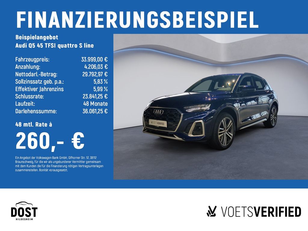Audi Q5 45 TFSI quattro S line ACC+AHK+B&O+MATRIX LED