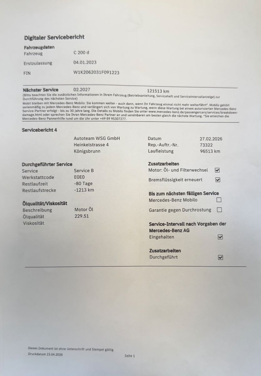 Fahrzeugabbildung Mercedes-Benz C 200 d T Avantgarde Night-Paket Business-Paket