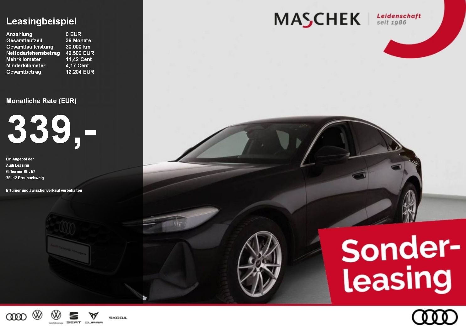Audi A5 Limousine Sonderleasing! Kamera Navi ACC Lede