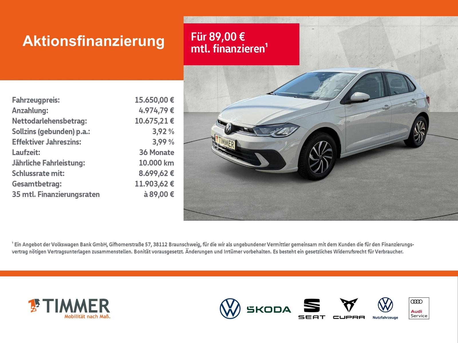 Volkswagen Polo 1.0 LIFE +LED +VIRTUAL +CARPLAY +CLIMA +SHZ