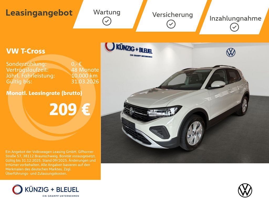T-Cross Life 1.0 l TSI 95 PS 5-Gang LICHT&SICHT+